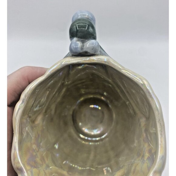 Vintage 70s Fitz & Floyd Dragonfly Cup Pearl Iridescent Ceramic Floral Mug Retro - Picture 5 of 12